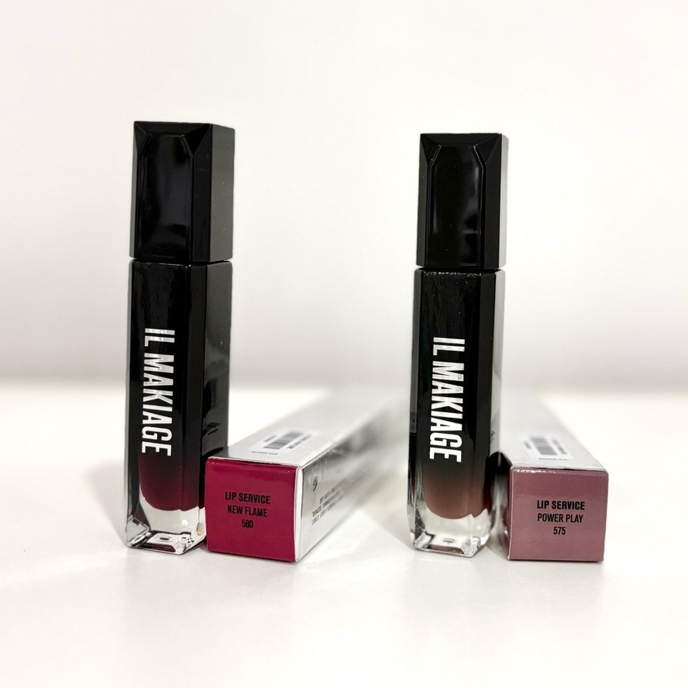 IL MAKIAGE Lip Service Liquid Lipstick - New Flame (Red) / Power Play (Pink)